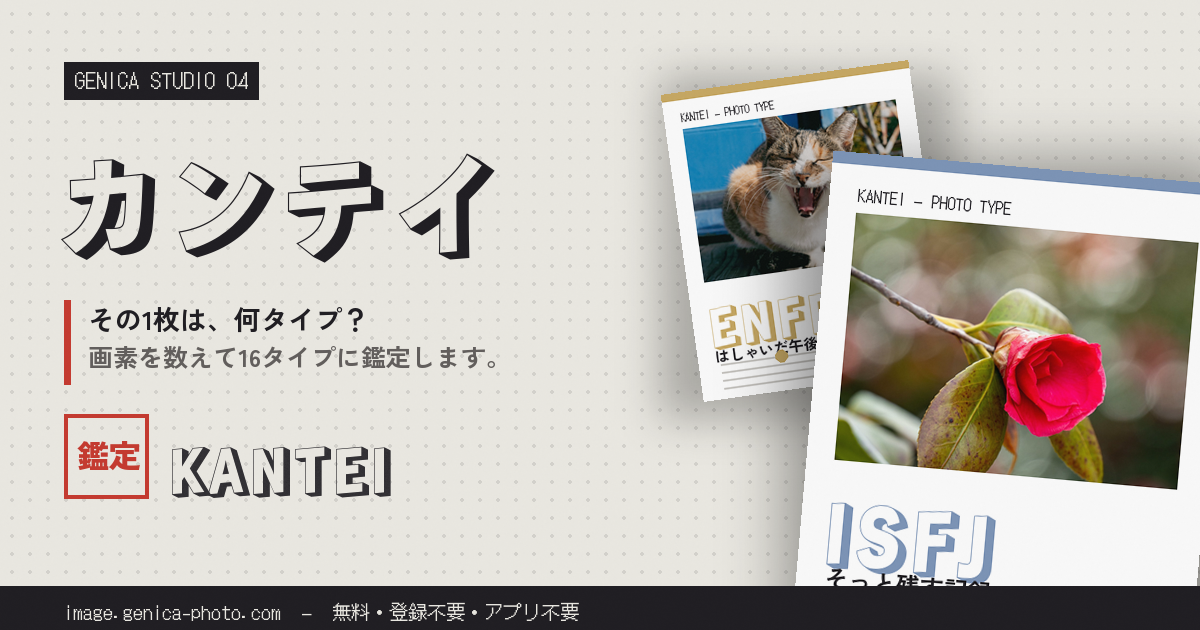 カンテイ(写真を16タイプに鑑定)